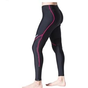 4Ucycling Women's padded Black & Pink bicycle Leggings sz l